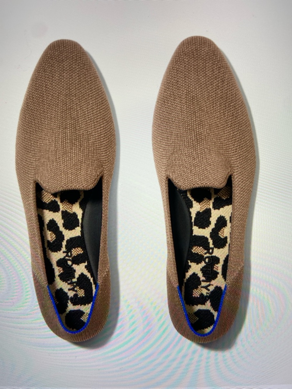 Rothy’s Brown Knit Flats Leopard Insole Slip On Comfortable Sustainable